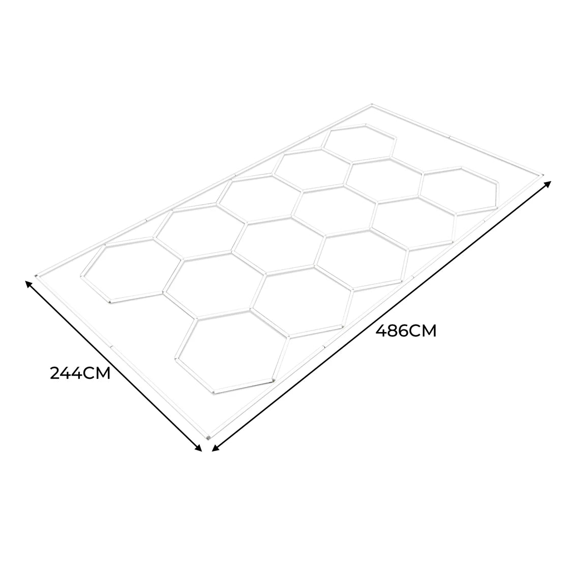 2x Hexagon LED sets + 120 zwarte & 120 grijze kliktegels (38,4 m²)