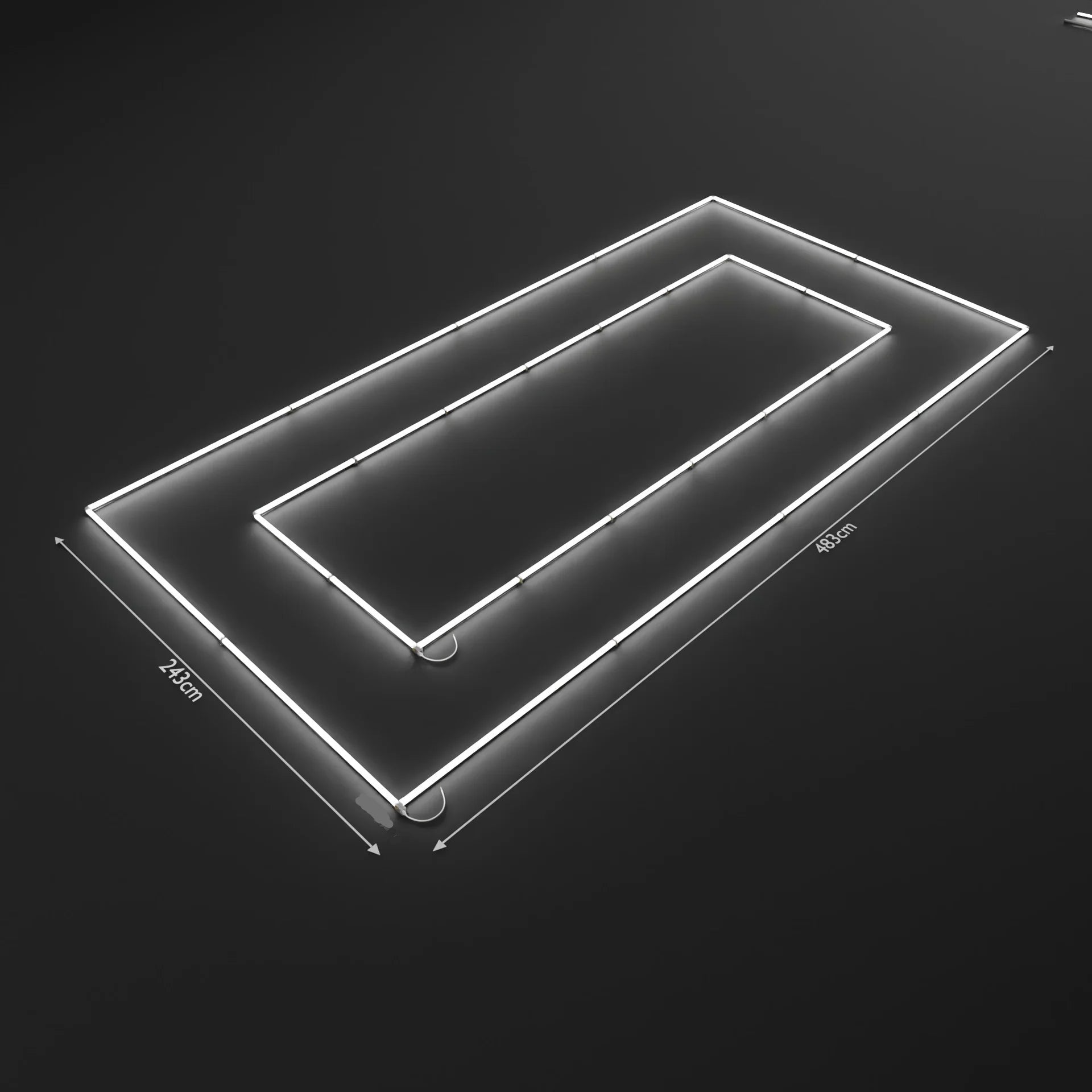 Rechthoek 2 LED plafondverlichting (Wit)