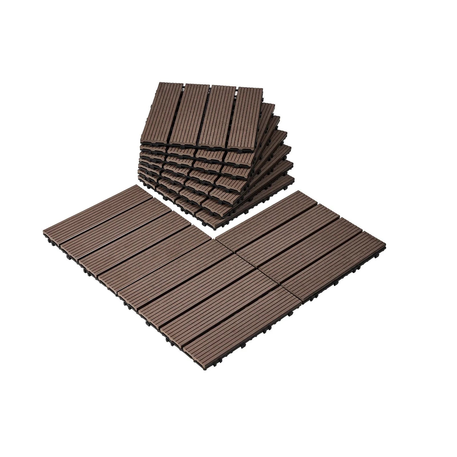 Terrastegels Donkerbruin - 30x30 cm - Set van 10
