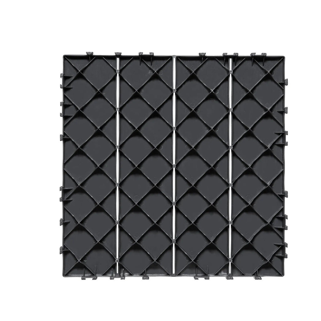 Patio Tiles Black - 30x30 cm - Set of 10