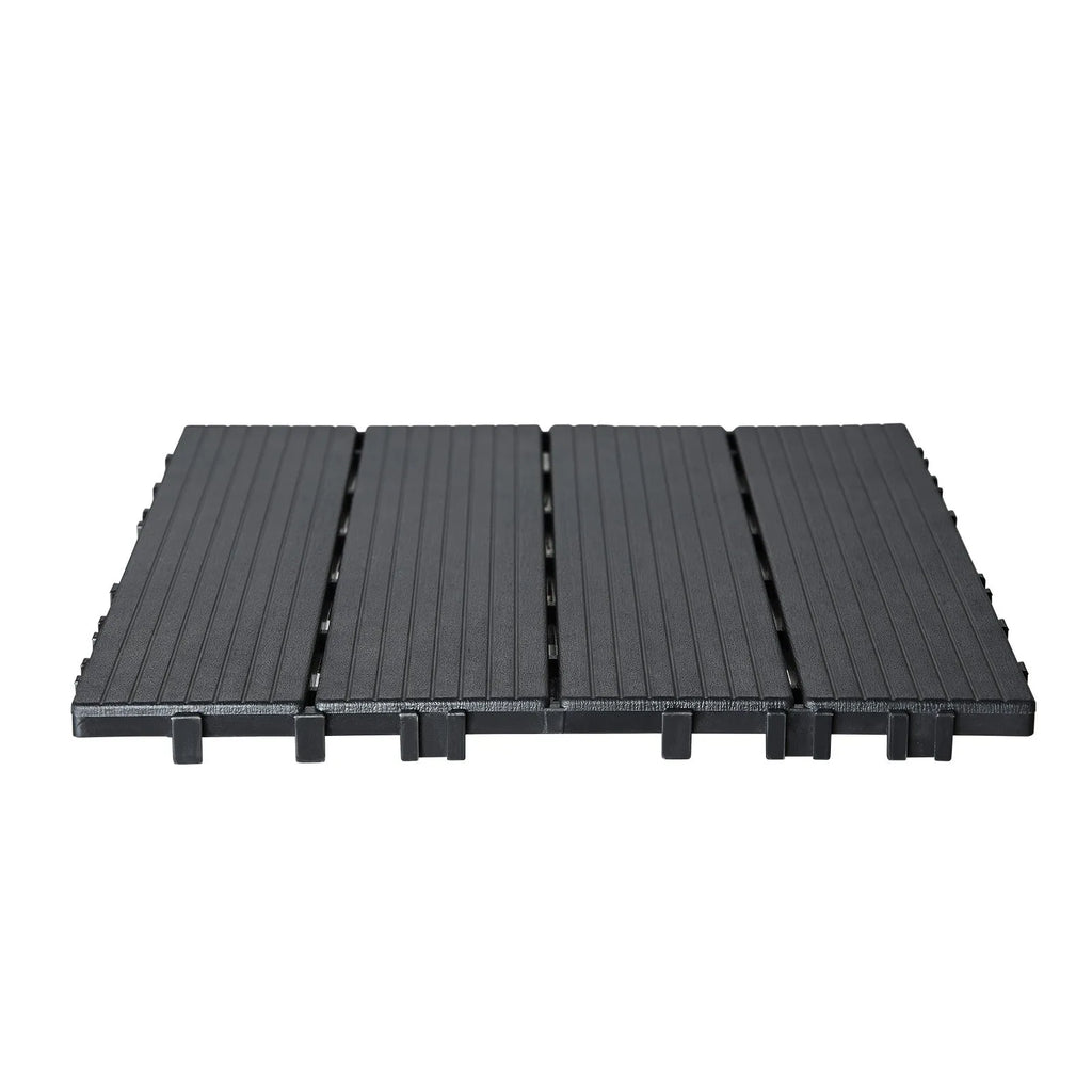 Patio Tiles Black - 30x30 cm - Set of 10