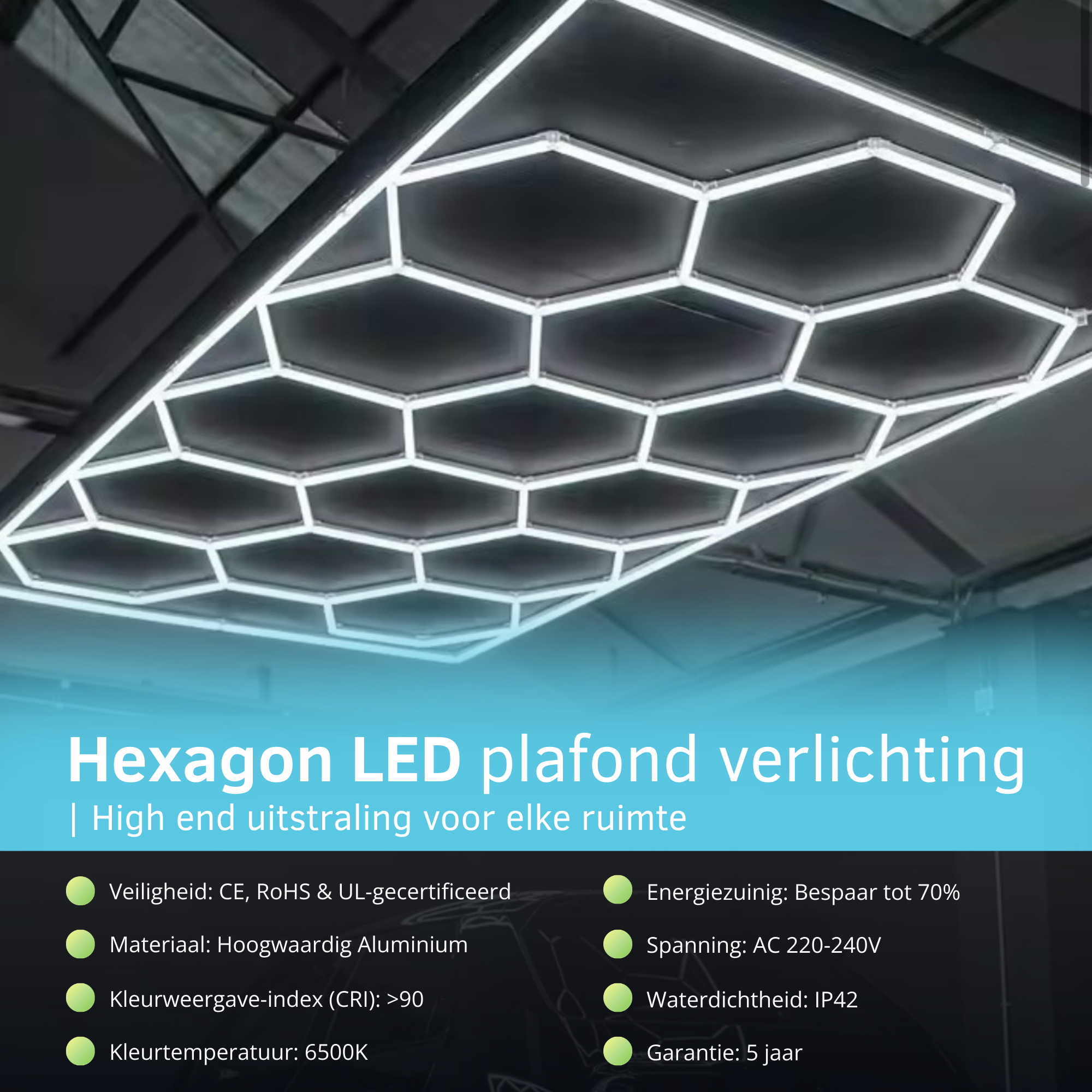 Hexagon LED plafondverlichting